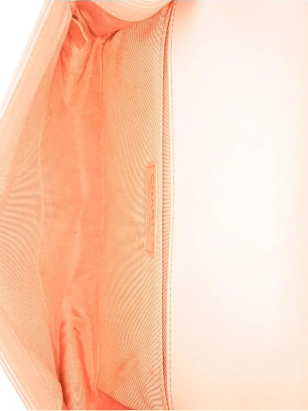 Chanel Le Boy Orange Quilted Leather Chain Shoulder Bag medium